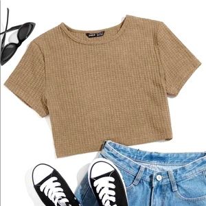 Waffle Knit Cropped Baby Tee Style